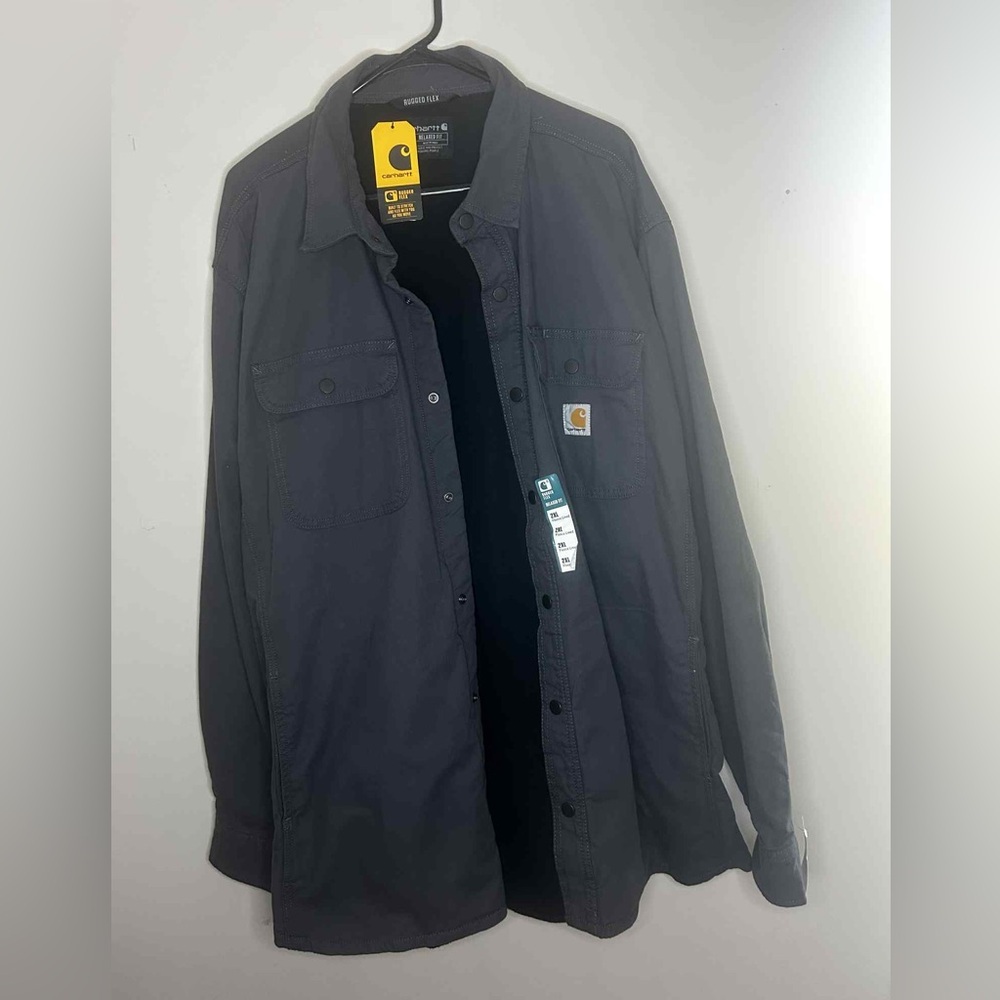 Carhartt Gray Shirt Jacket Flannel Lined‎